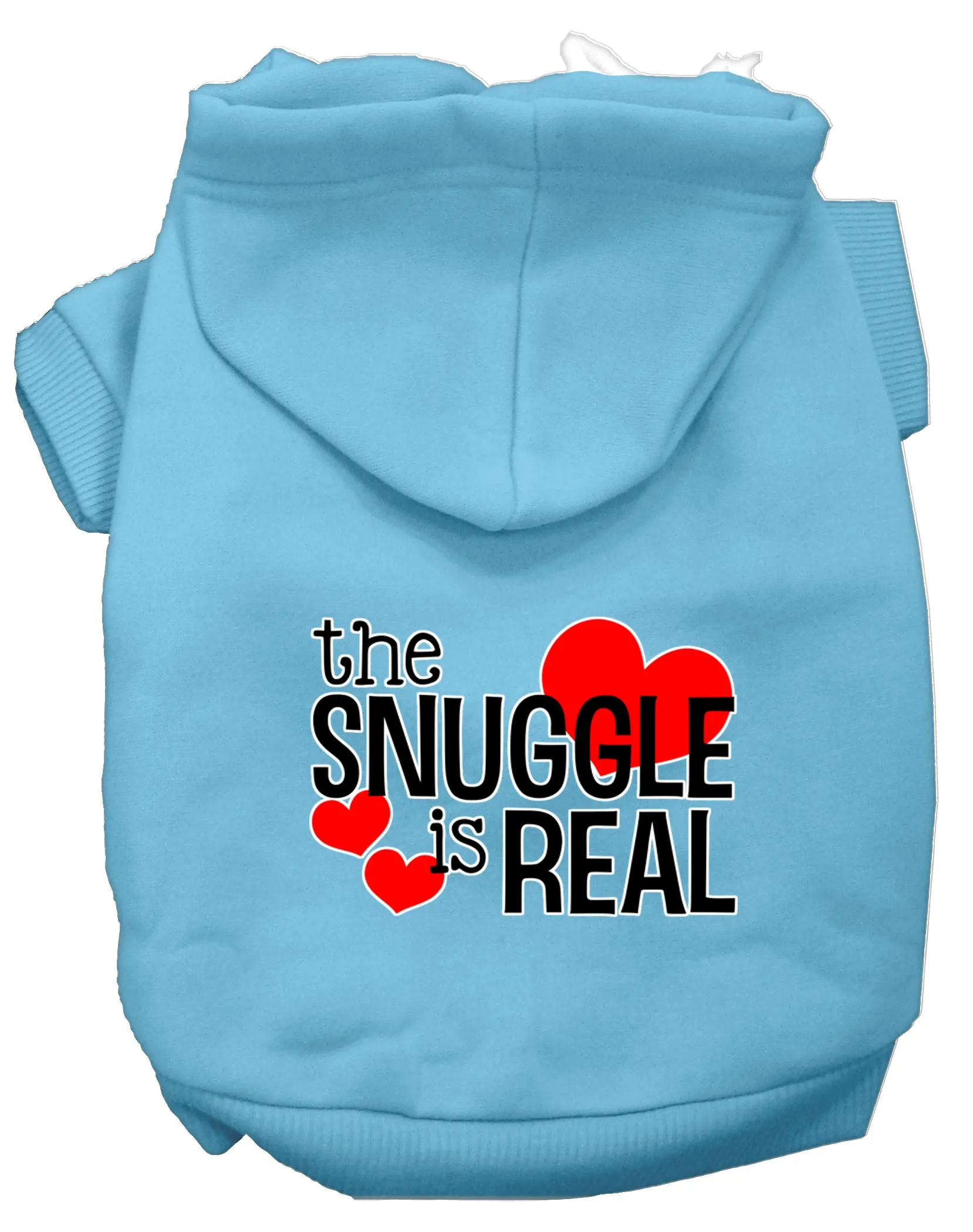 The Snuggle Is Real Screen Print Dog Hoodie Baby Blue L