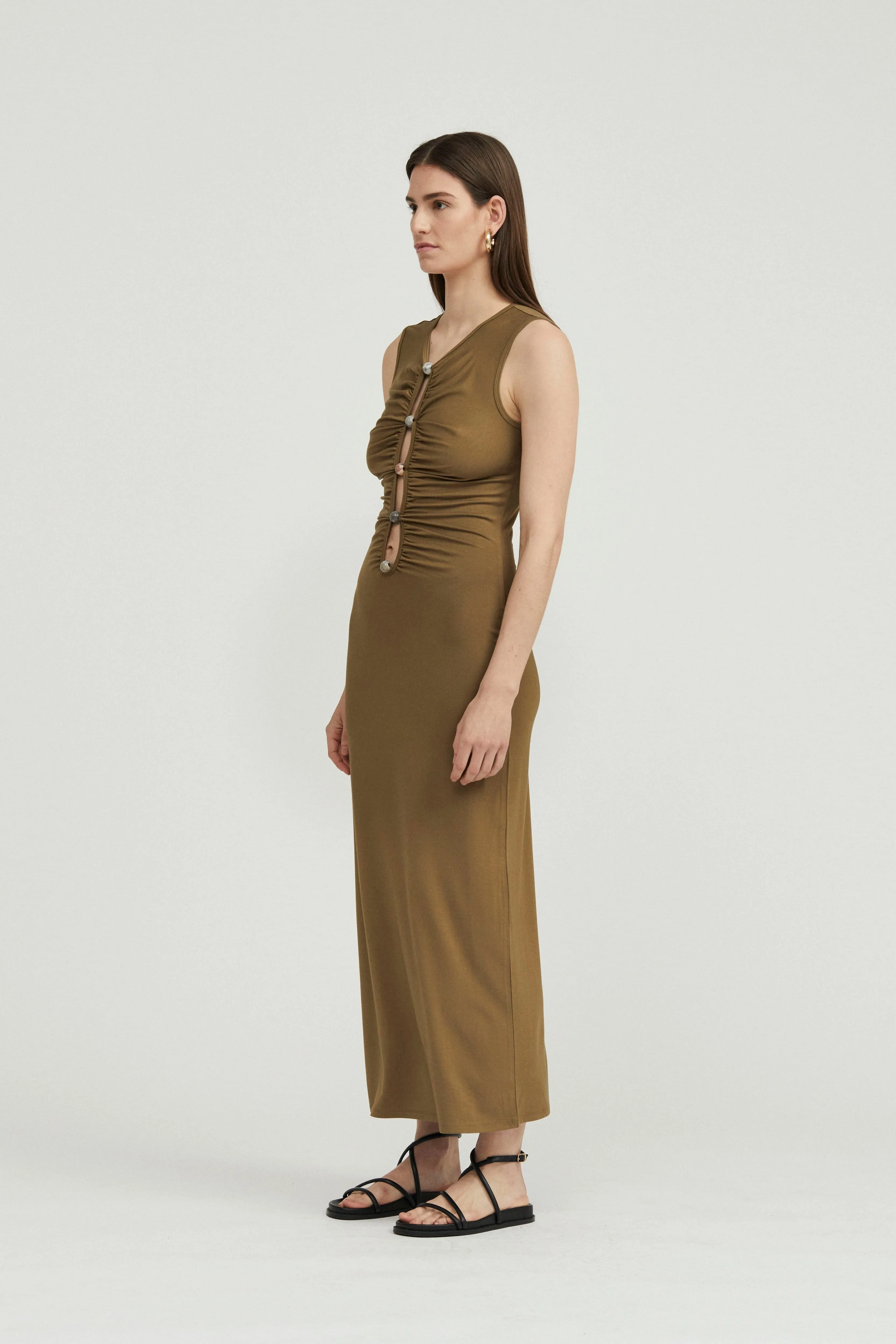 Third Form Hidden Gem Tank Maxi Dress - Moss