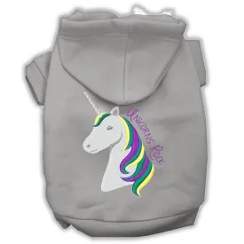 Unicorns Rock Embroidered Dog Hoodie Grey Xxxl(20)