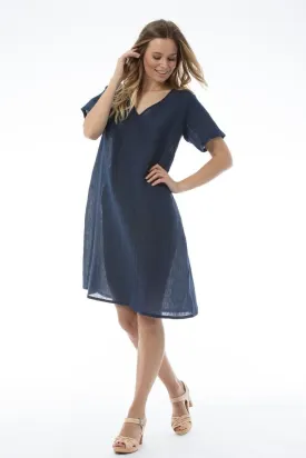 V-neck Navy Dress - Willa dress