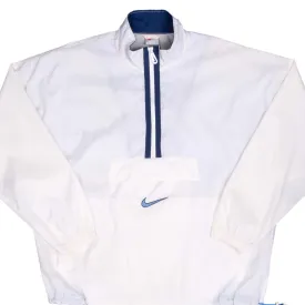 VINTAGE NIKE BIG SWOOSH WHITE PULLOVER WINDBREAKER JACKET 2000S LARGE