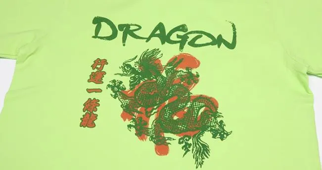 Vintage Old School Oriental Style Dragon CT013 T-Shirt S-XL Green