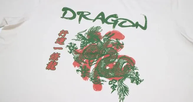 Vintage Old School Oriental Style Dragon CT013 T-Shirt S-XL White