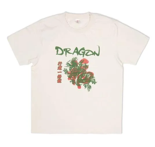 Vintage Old School Oriental Style Dragon CT013 T-Shirt S-XL White