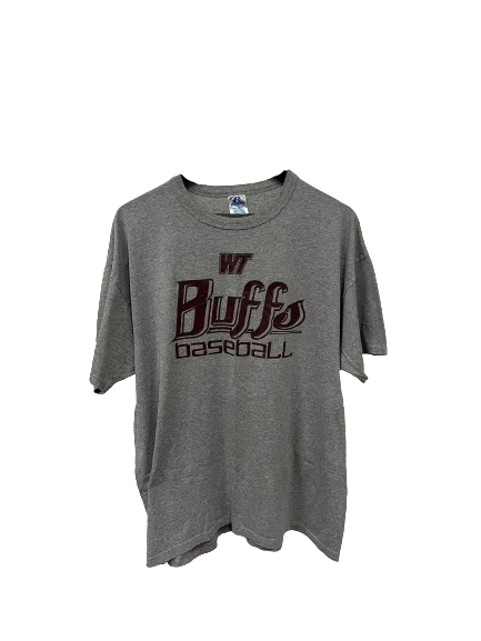 Vintage WT Buffs Baseball College Sports T-shirt Grey Large