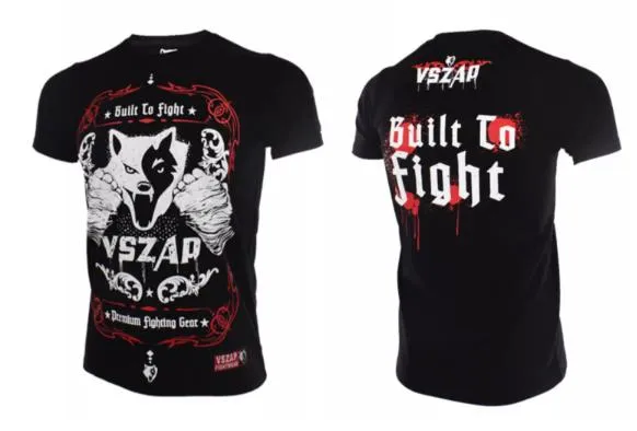 Vszap Built to Fight VT028 Muay Thai Boxing T-Shirt S-4XL Black