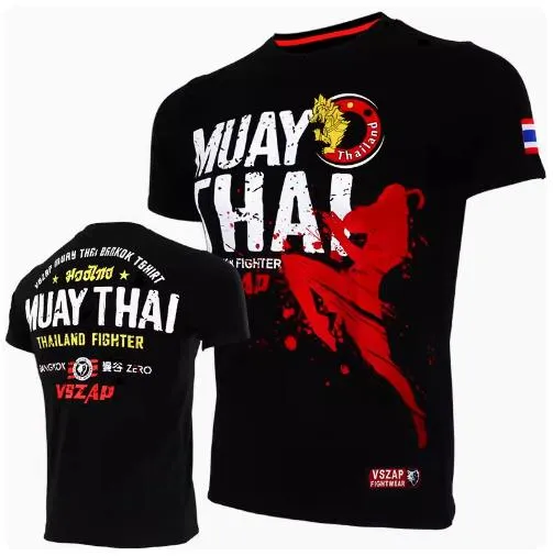 Vszap VT001 Muay Thai Boxing T-Shirt S-4XL Black