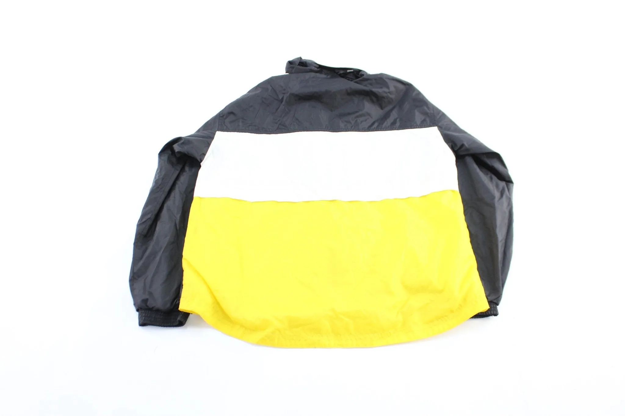 Women's Vintage Adidas Embroidered Logo Black Yellow, & White Windbreaker Jacket