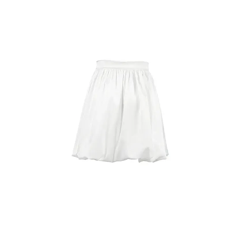 Women's White Fashion Satin A- Line Skirt