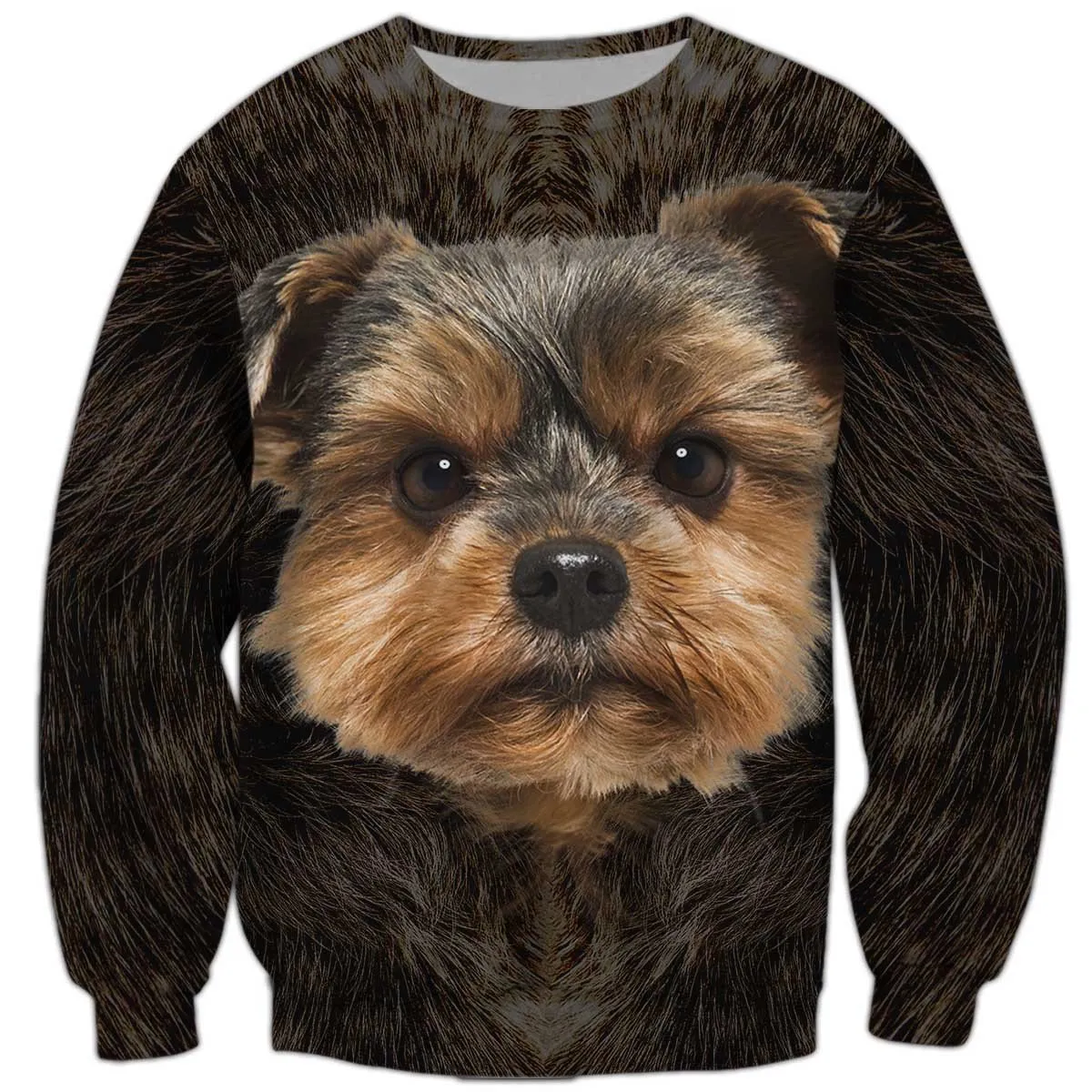 Yorkshire Terrier Puppies Face Sweatshirt, Yorkshire Terrier Sweatshirt, Dog Sweatshirt For Humans