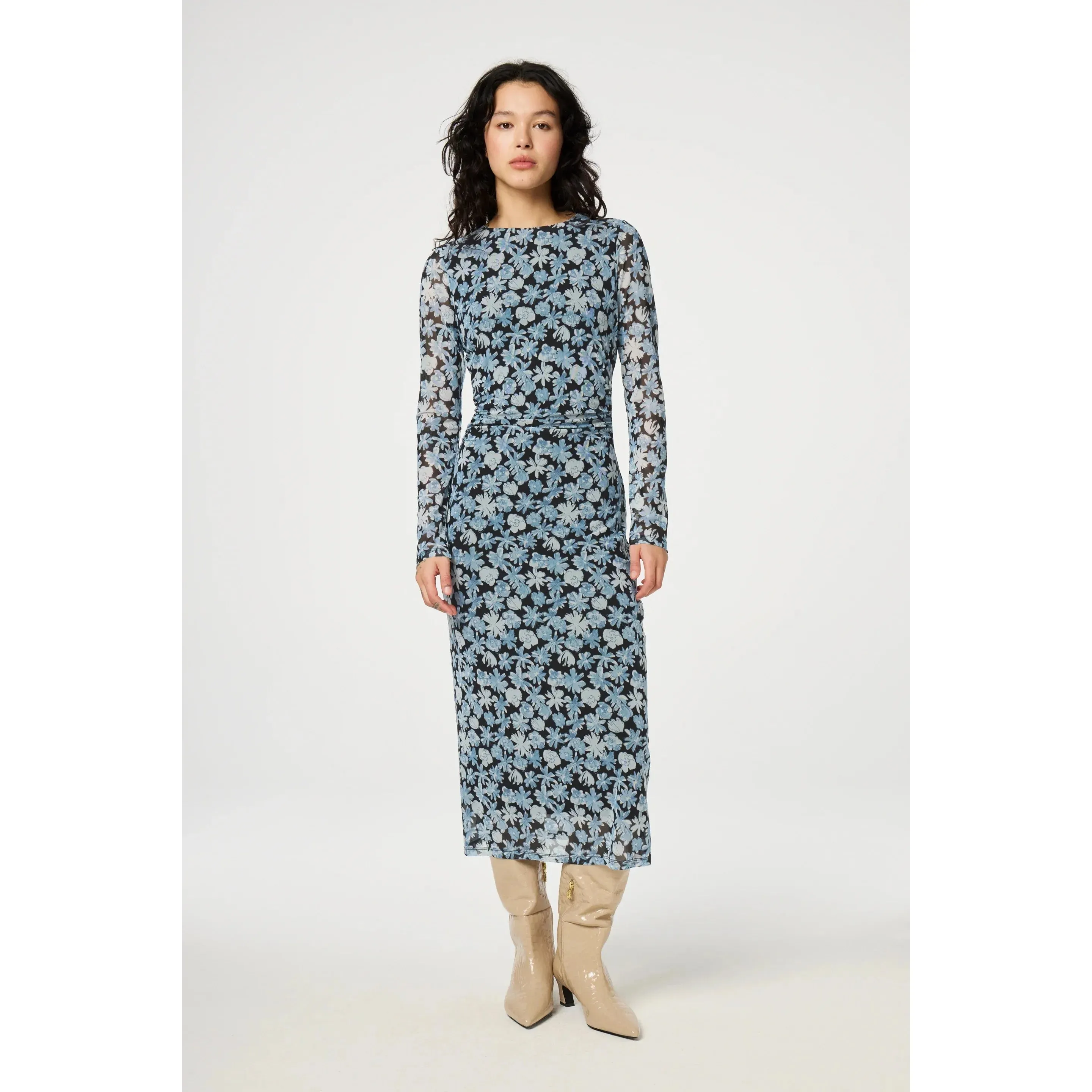 Zila Blue Freja Print Dress Black/Blue