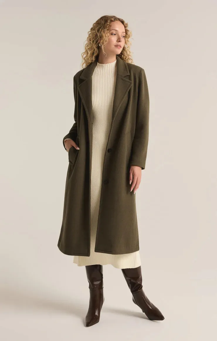 ZSU Conway Plush Long Coat in Grape Leaf